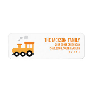 Train Birthday Party Return Address Label
