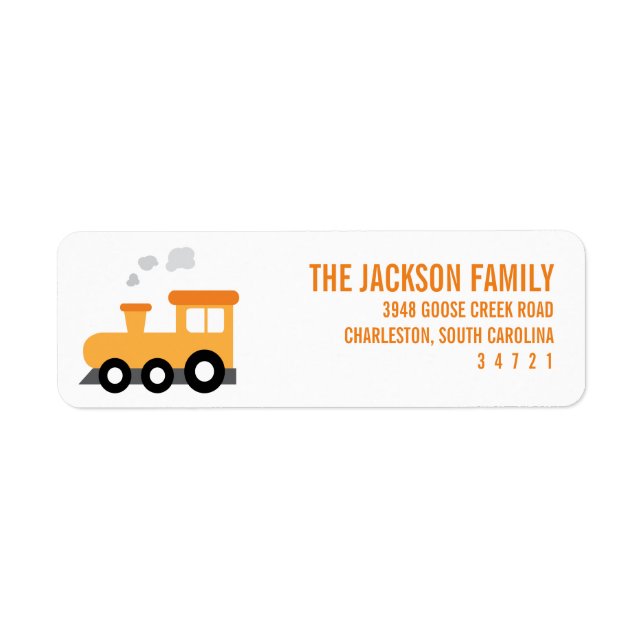 Train Birthday Party Return Address Label (Front)