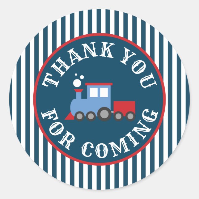 Train birthday party Stickers (Front)