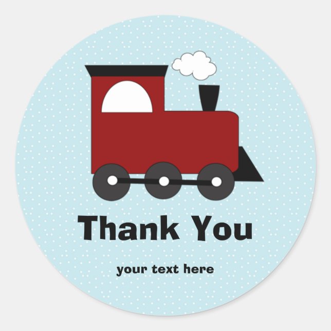 Train Birthday Party Stickers (Front)