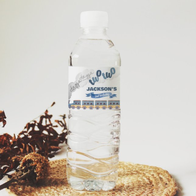 Train Birthday Water Bottle Label All Board (Creator Uploaded)