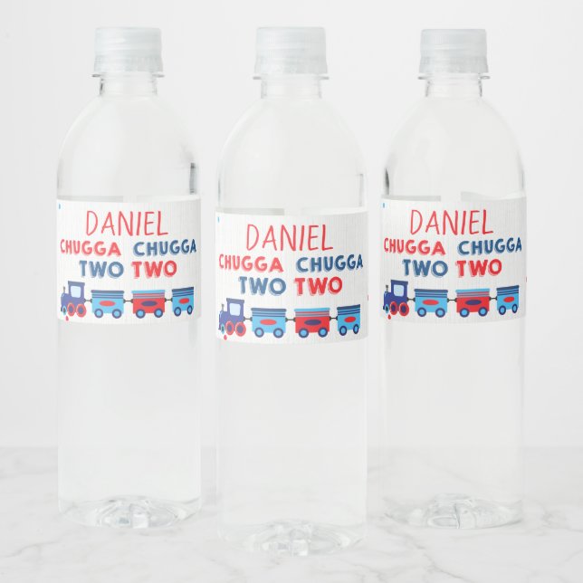Train Birthday Water Bottle Labels for a Boy (Bottles)