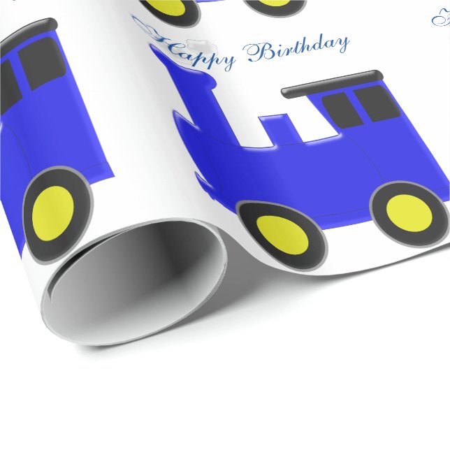 Train Birthday Wrapping Paper (Roll Corner)
