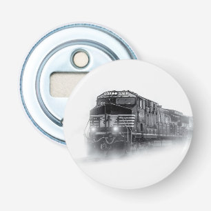 Train Black and White train tracks Bottle Opener