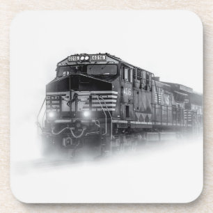 Train Black and White train tracks Coaster