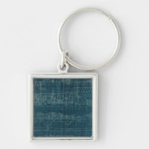 Train Blueprint I Key Ring
