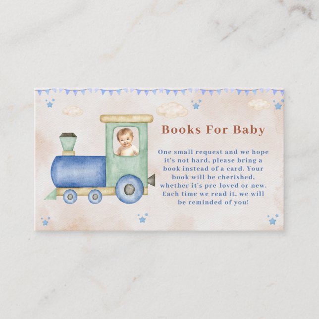 Train Books For Baby Cards | Train Baby Shower (Front)