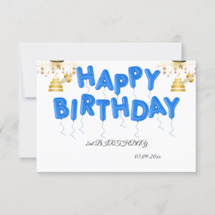 Train Boy 2nd Birthday Thank You Card