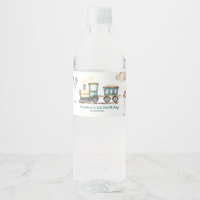 Train Boy 2nd Birthday Water Bottle Label