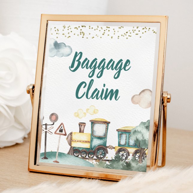 Train Boy Birthday Baggage Claim Sign (Creator Uploaded)