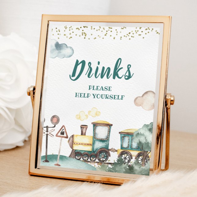 Train Boy Birthday Drinks Sign (Creator Uploaded)