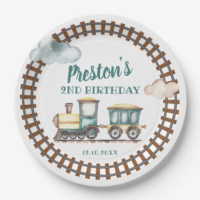 Train Boy Birthday Paper Plate Theme (Front)