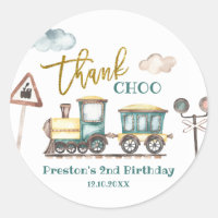 Train Boy Birthday Thank You Sticker