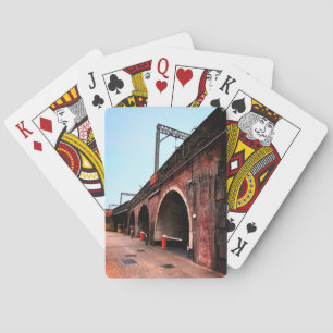 Train bridge playing cards