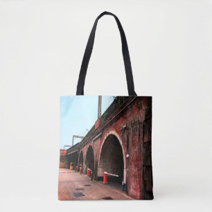 Train bridge tote bag