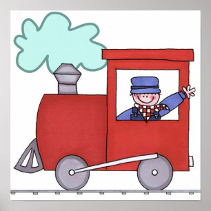 Train canvas painting poster