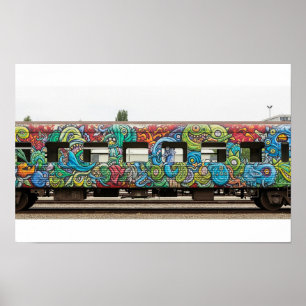 Train Car Graffiti Mural Poster
