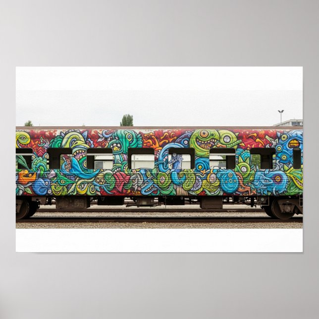 Train Car Graffiti Mural Poster (Front)
