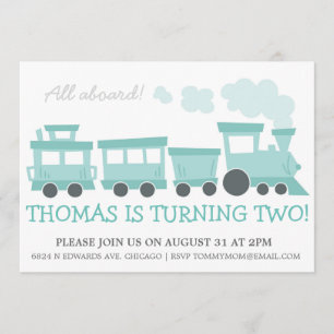 Train Cars Birthday Party Invite