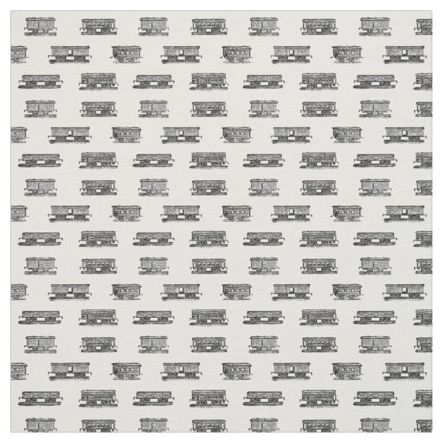 Train Cars Locomotive Pattern CUSTOM BG COLOR Fabric (Swatch)