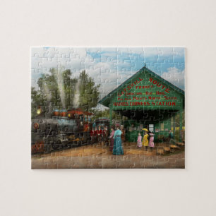Train - Catskill, NY - Waiting for departure 1902 Jigsaw Puzzle