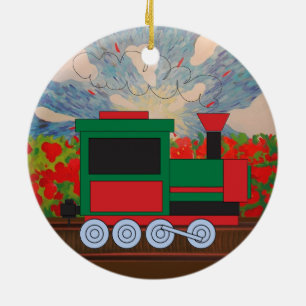 Train Ceramic Ornament