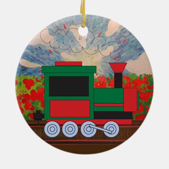 Train Ceramic Ornament (Back)