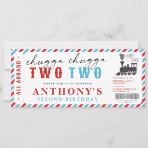 Train Choo Choo All aboard Birthday Invitation