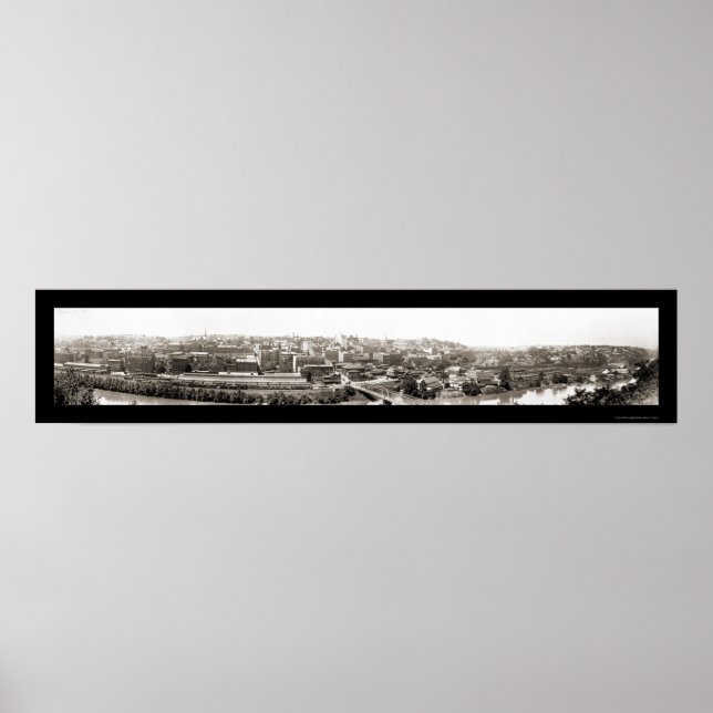 Train & City Lynchburg Photo 1915 Poster (Front)