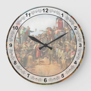 Train - Civil - The champagne photo 1869 Large Clock