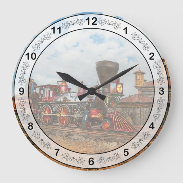 Train - Civil War - US Military Engine 133 - 1863 Large Clock (Front)