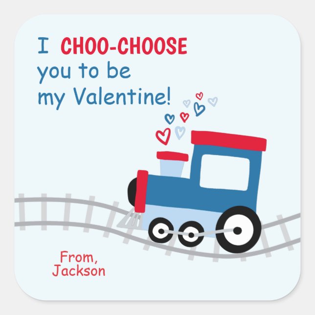 Train Class Valentines Stickers (Front)