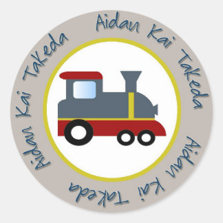 train classic round sticker