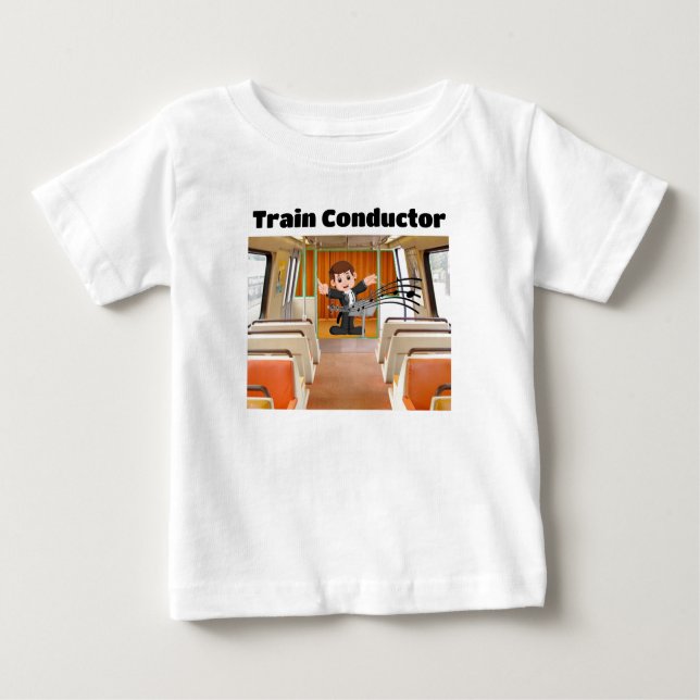 Train Conductor Locomotive Melody by Funnycomb Baby T-Shirt (Front)