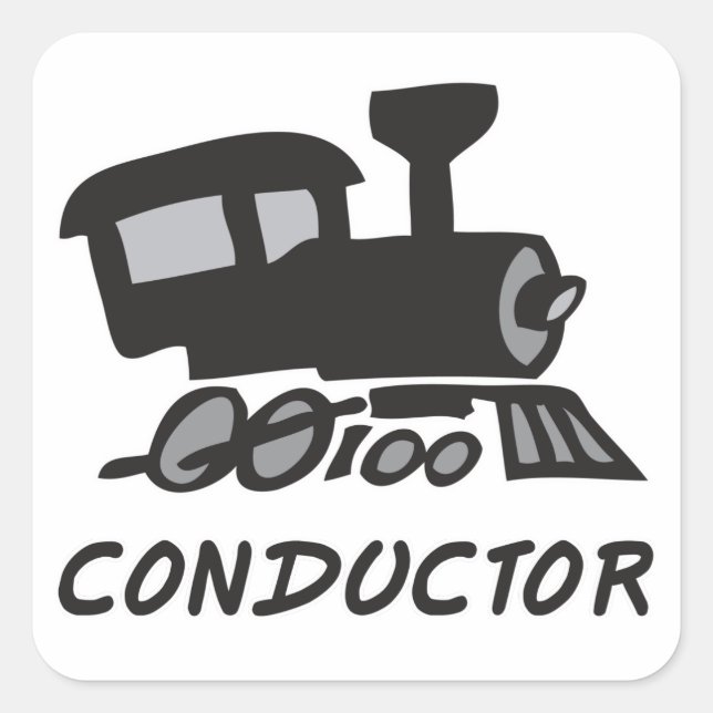 Train Conductor Square Sticker (Front)