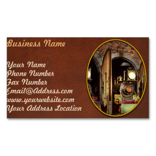 Train - Cow catching technology 1869 Magnetic Business Card