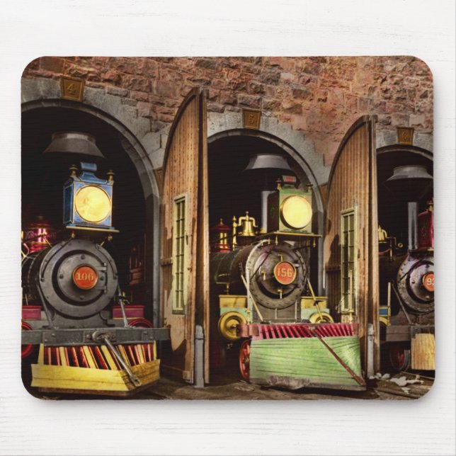 Train - Cow catching technology 1869 Mouse Pad (Front)