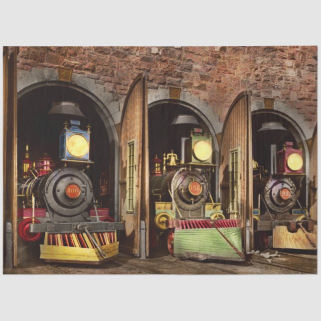 Train - Cow catching technology 1869 Tissue Paper (Front)