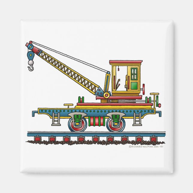 Train Crane Car Maintenance Car Magnets (Front)