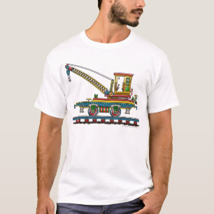 Train Crane Car Maintenance Car Railroad Apparel T-Shirt