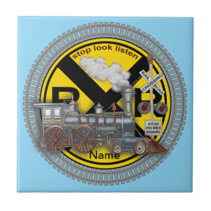 Train Crossing  Ceramic Tile