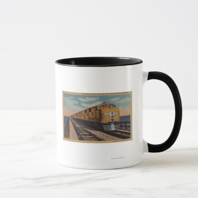 Train- Crossing Great Salt Lake, Ogden, Utah Mug (Right)