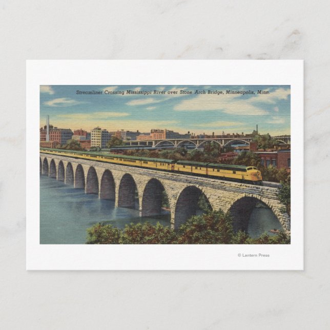 Train- Crossing Stone Arch Bridge Postcard (Front)