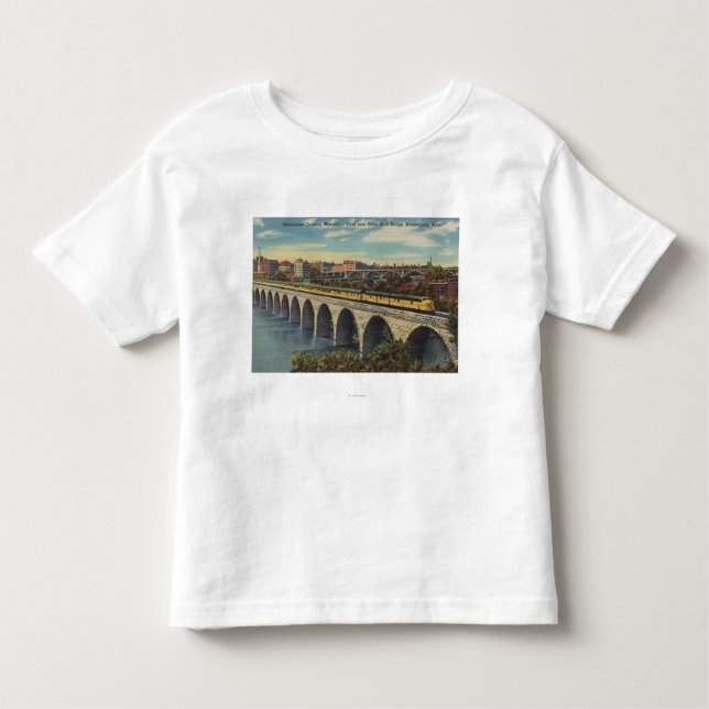 Train- Crossing Stone Arch Bridge Toddler T-Shirt (Front)