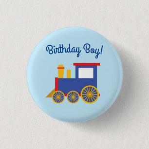 Train Cute Choo-Choo 1st Birthday Party Theme 3 Cm Round Badge