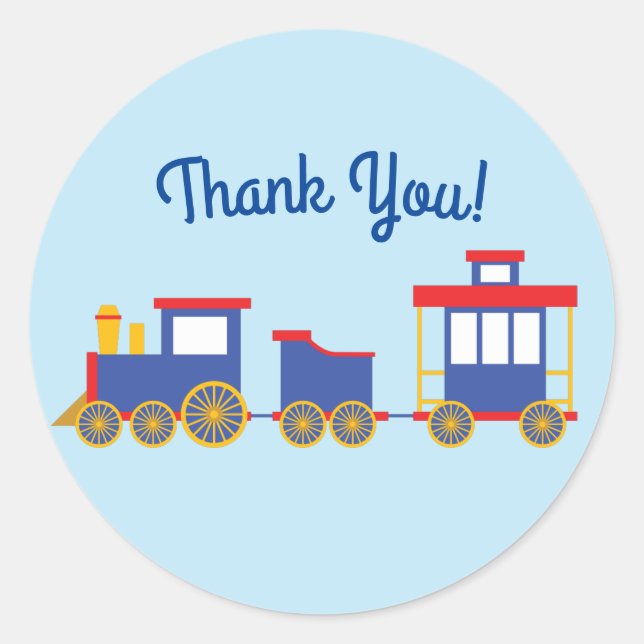 Train Cute Choo-Choo 1st Birthday Party Theme Classic Round Sticker (Front)