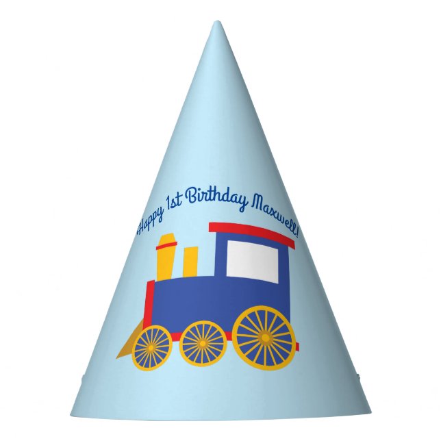 Train Cute Choo-Choo 1st Birthday Party Theme Hat (Front)