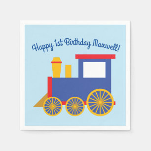 Train Cute Choo-Choo 1st Birthday Party Theme Napkin