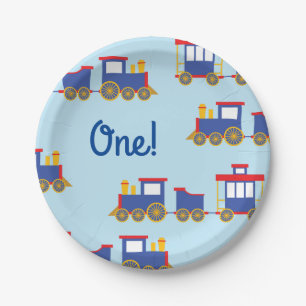 Train Cute Choo-Choo 1st Birthday Party Theme Paper Plate