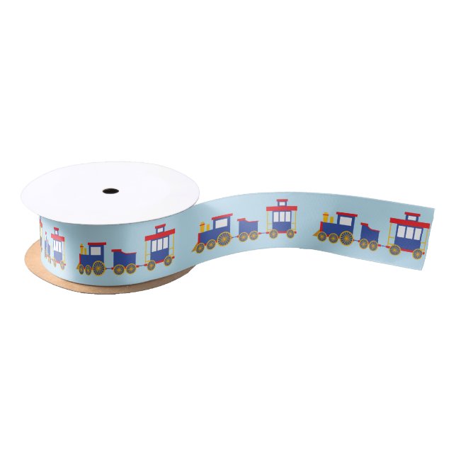 Train Cute Choo-Choo 1st Birthday Party Theme Satin Ribbon (Spool)